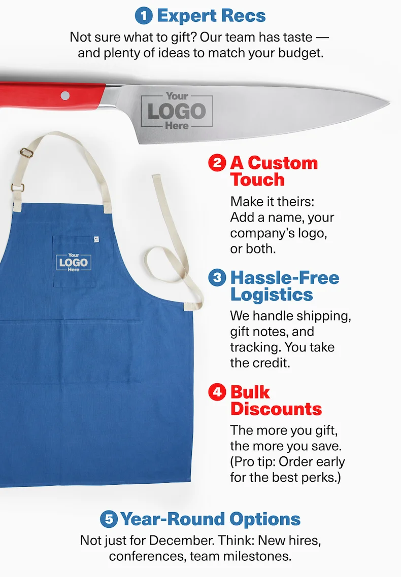 Not sure what to gift? Our team has taste - and plenty of ideas to match your budget. Make it theirs with a name, logo, or both. We'll handle the shipping, gift notes, and tracking. The more you gift, the more you save.