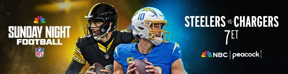 Steelers vs. Chargers. Sunday at 7p ET on NBC & Peacock