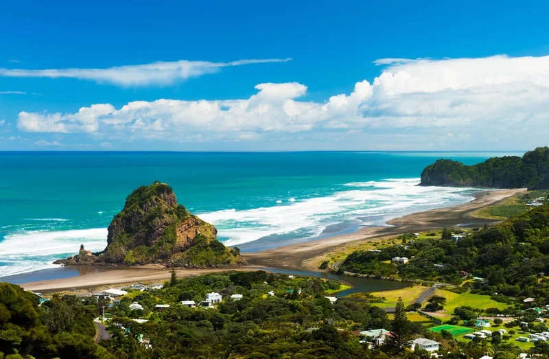Piha beach near Auckland, New Zealand.