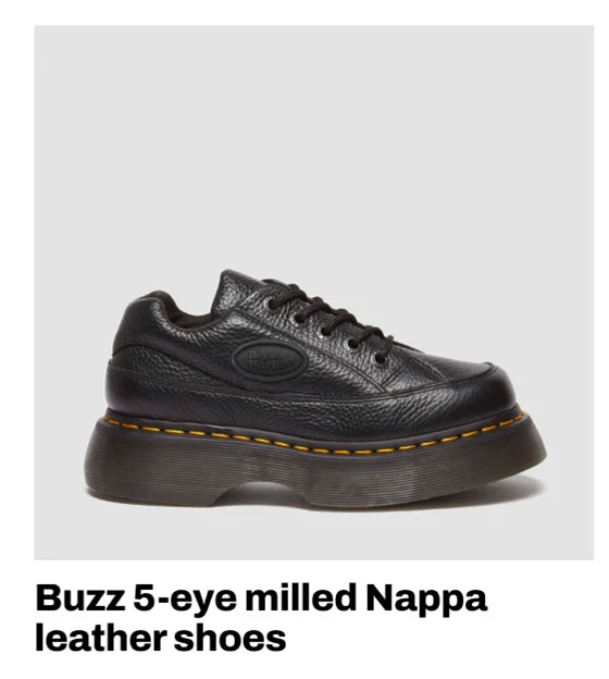 Buzz 5-eye milled nappa leather shoes