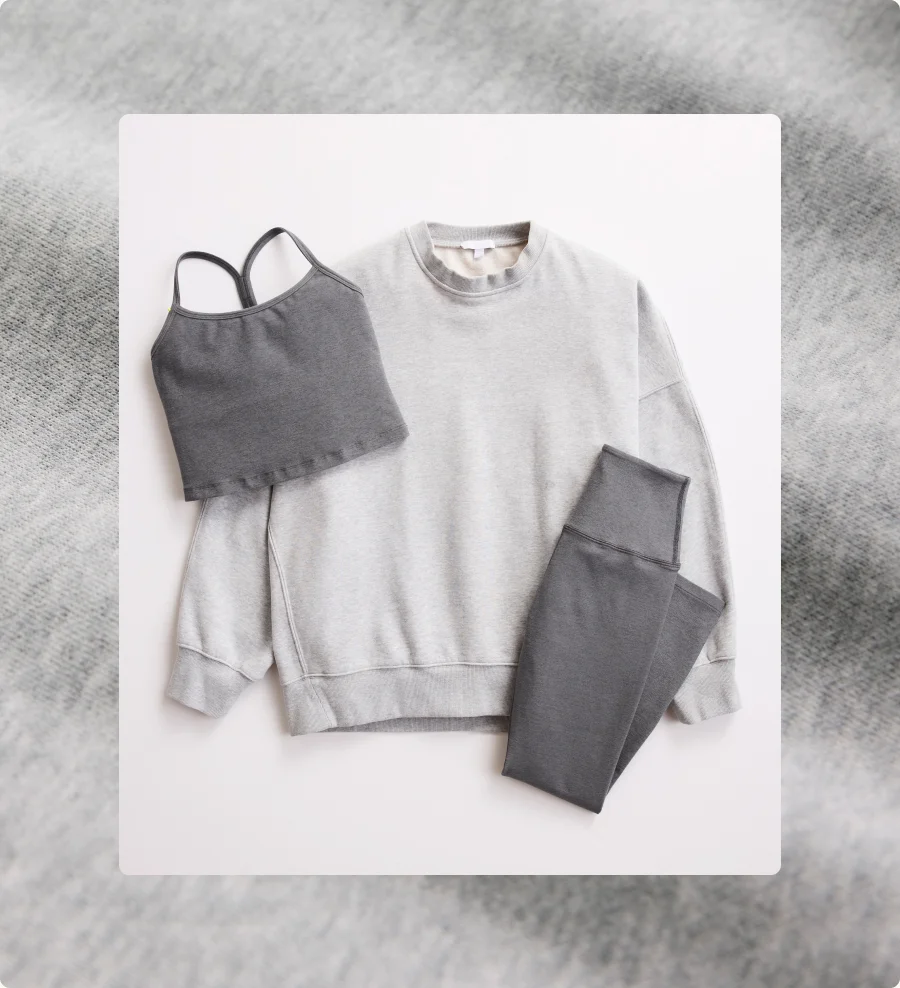 LuxeFleece Oversized Sweatshirt in Light Heather Gray