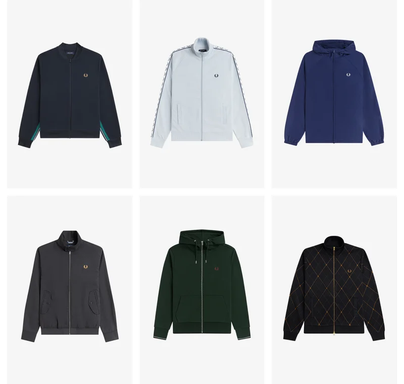 A selection of Fred Perry Jackets