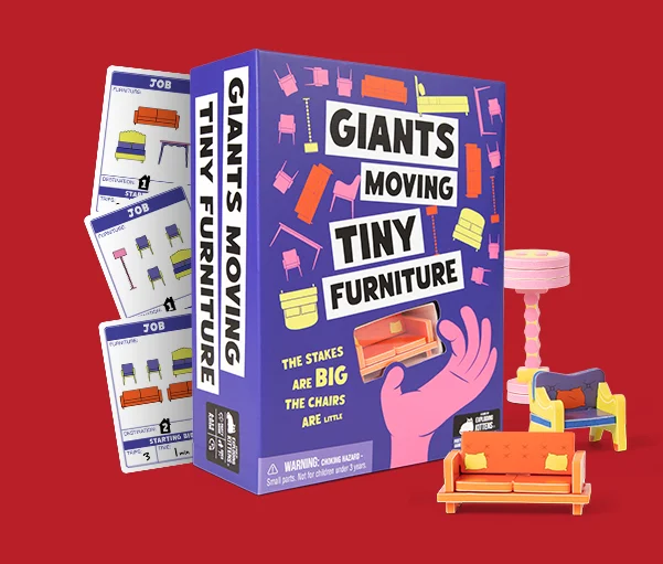 GIANTS MOVING TINY FURNITURE