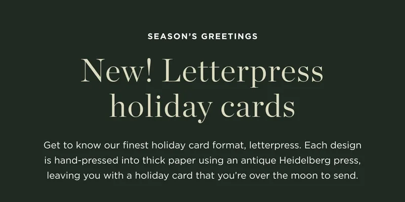 New! Letterpress Holiday Cards