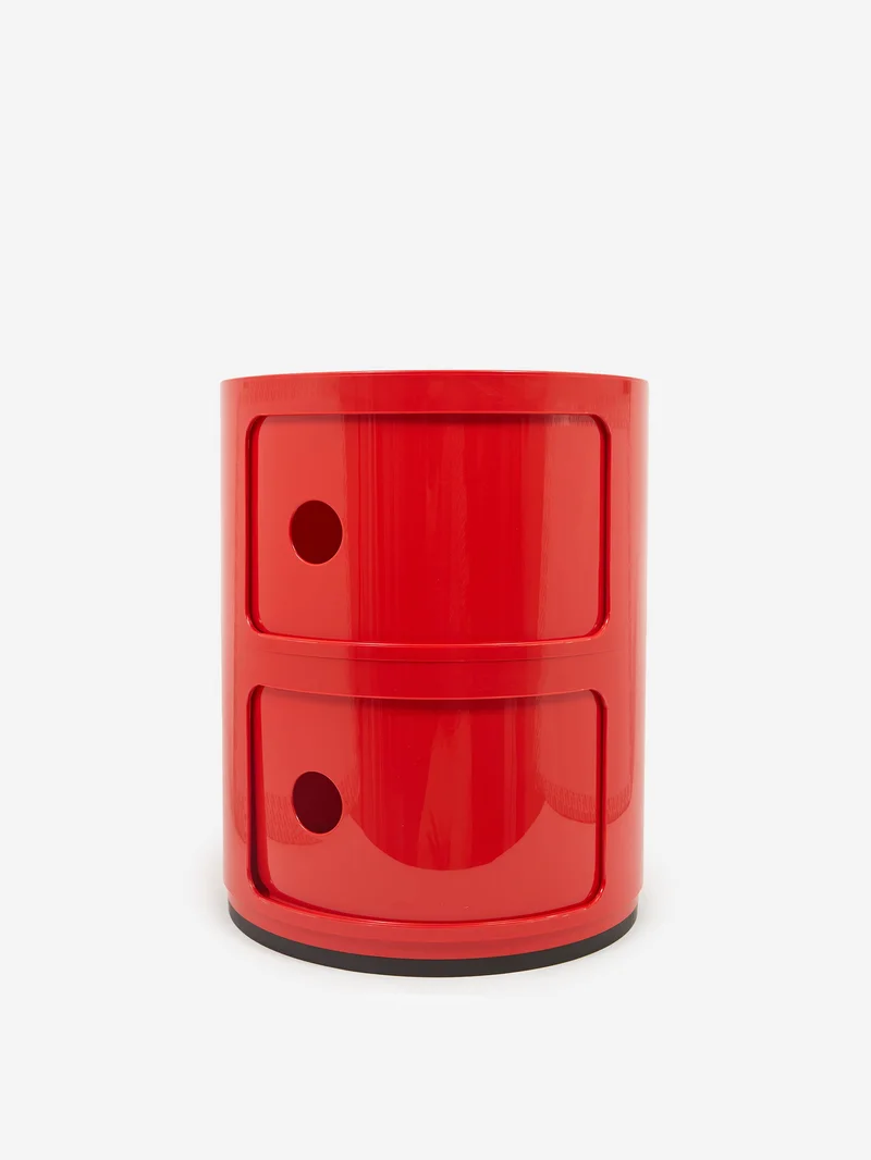 Image of Kartell Componibili 2 Tier Storage Unit Side Table - Red