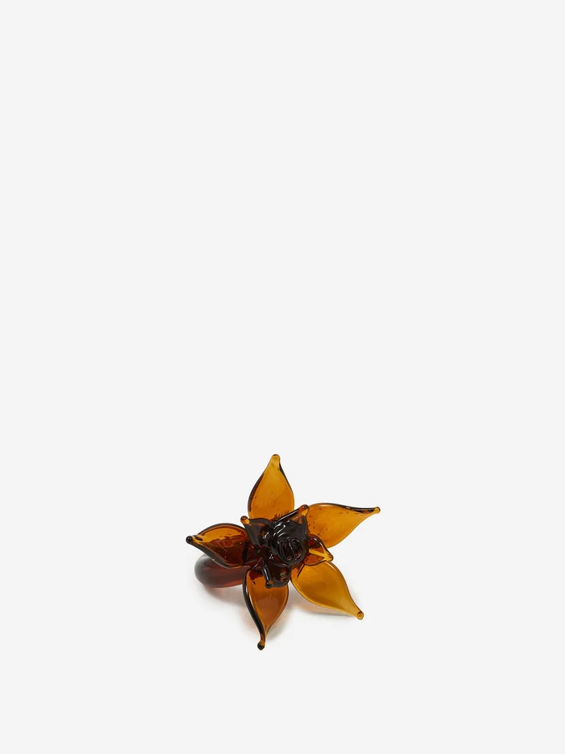 Image of Eyland Hattie Glass Flower Ring - Clear