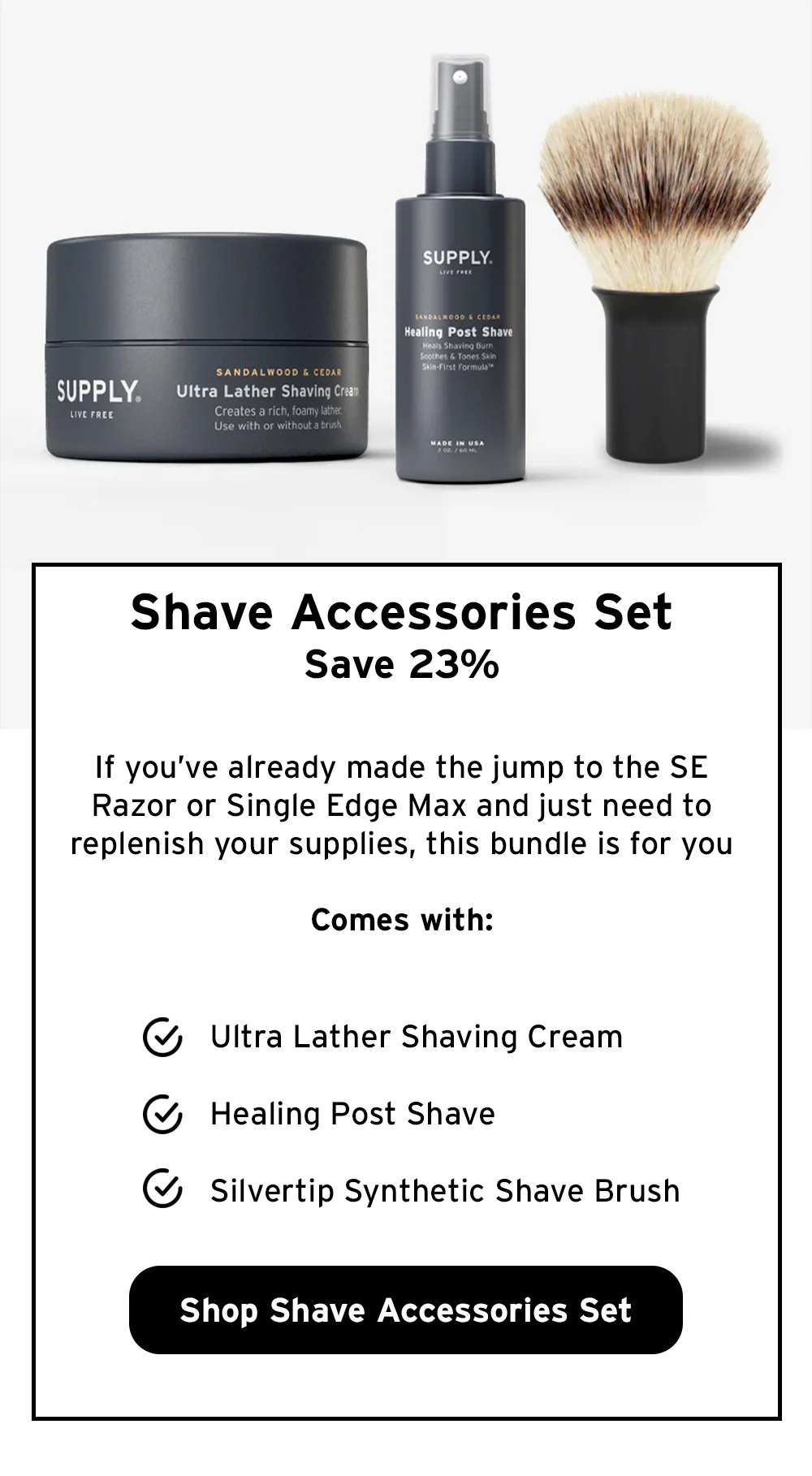 Shave accessories set