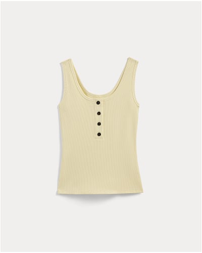 [Image]The Selfie Henley Tank | Light Yellow