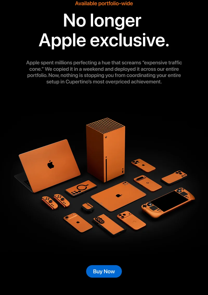 No longer Apple exclusive: Cosmic Orange is now available portfolio-wide.