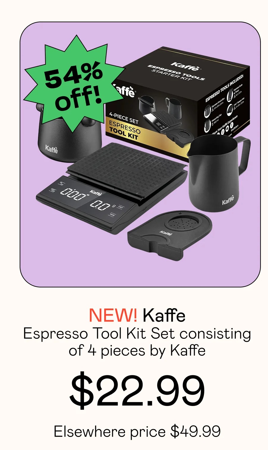 Espresso Tool Kit Set consisting of 4 pieces by Kaffe