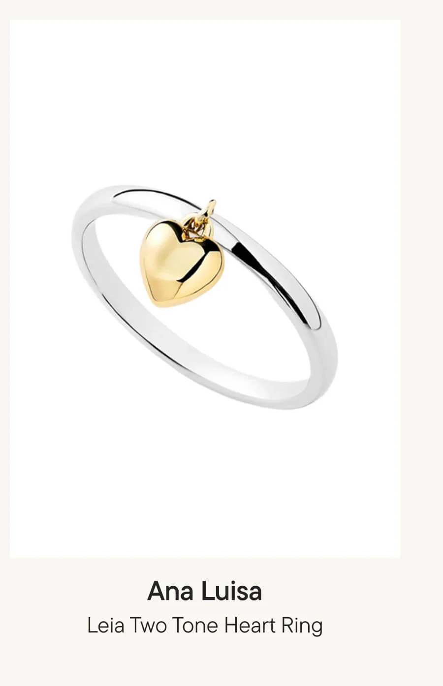 Leia Two Tone Heart Ring