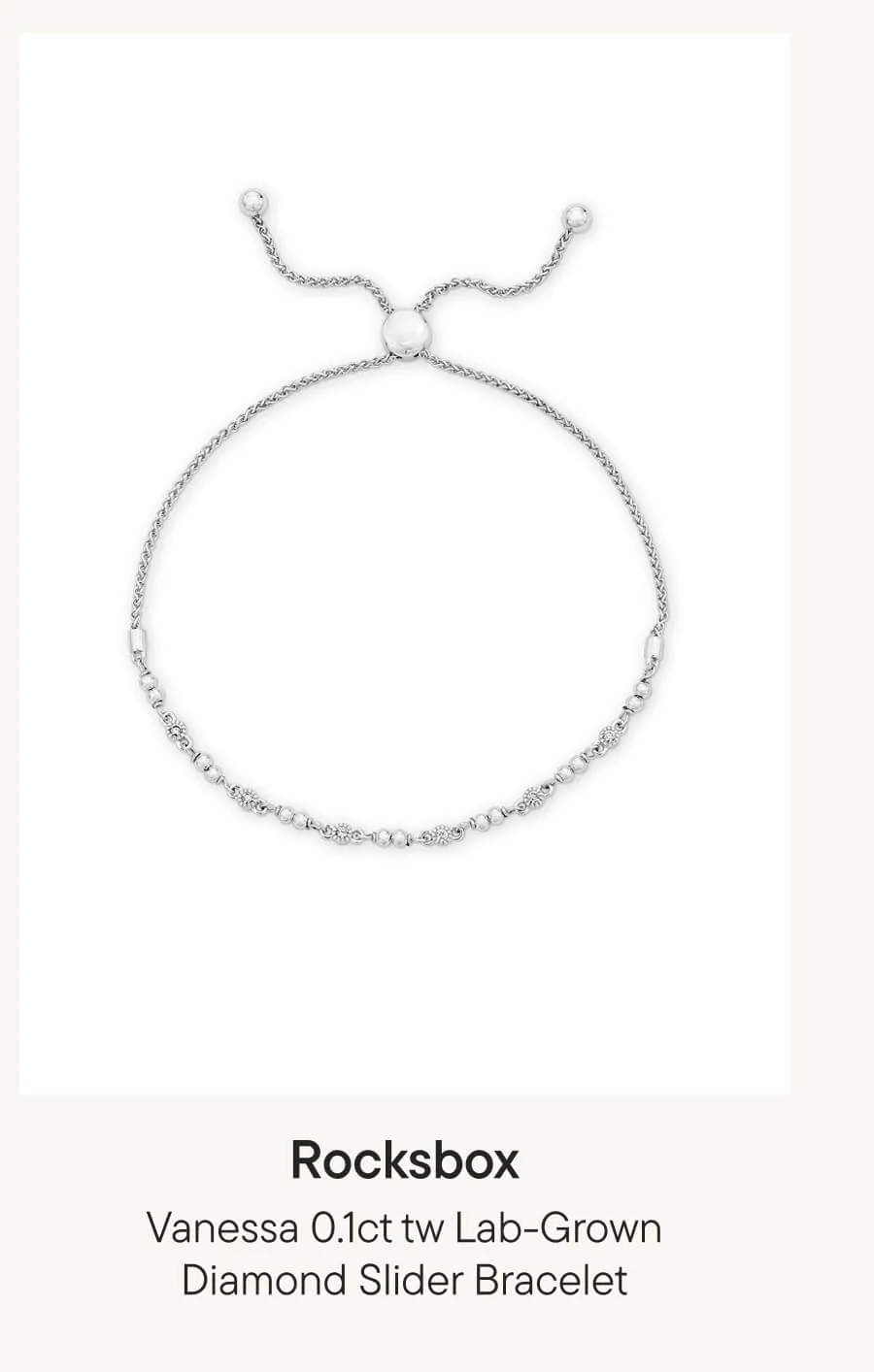 Vanessa 0.1ct tw Lab-Grown Diamond Slider Bracelet
