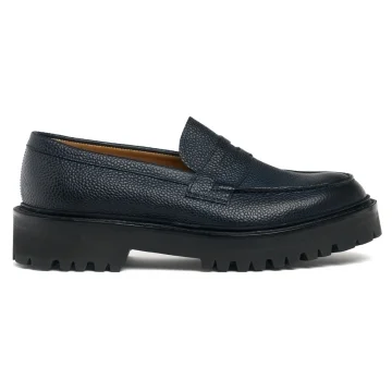 Callie M Penny Loafer in Navy Grain Leather