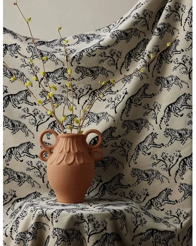 Tiger Jacquard Fabric by Sarah Sherman Samuel - Ivory