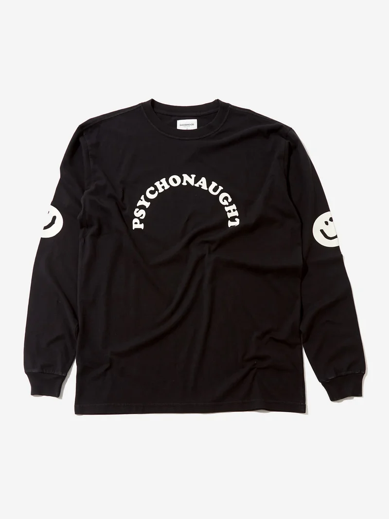 Image of Goodhood Worldwide Psychonaut Long Sleeve T-Shirt - Washed Black