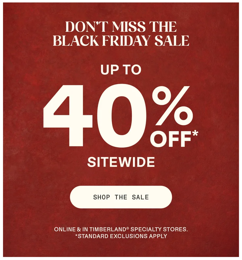 Don't miss the Black Friday Sale. Up to 40% off sitewide. Shop the sale