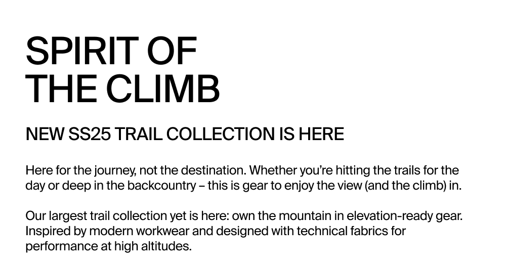 Shop the New SS25 Trail Collection