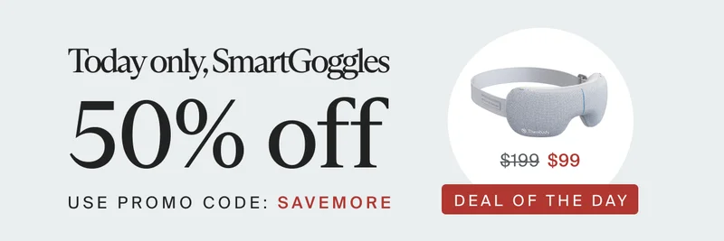 Today only, SmartGoggles 50% off | Use promo code: discount code | Deal of the Day | $99