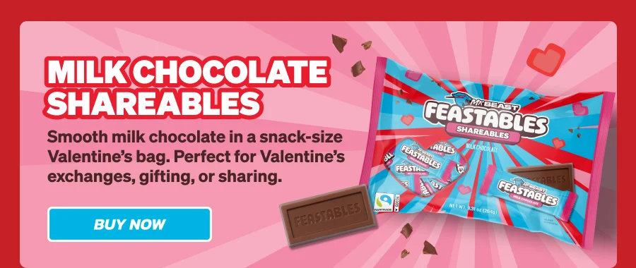 MILK CHOCOLATE SHAREABLES: Smooth milk chocolate in a snack-size Valentine’s bag. Perfect for Valentine’s exchanges, gifting, or sharing. Buy Now!