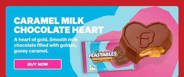 CARAMEL MILK CHOCOLATE HEART: A heart of gold. Smooth milk chocolate filled with golden, gooey caramel. Buy Now!