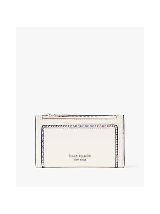 Morgan Crystal Inlay Small Slim Bifold Wallet