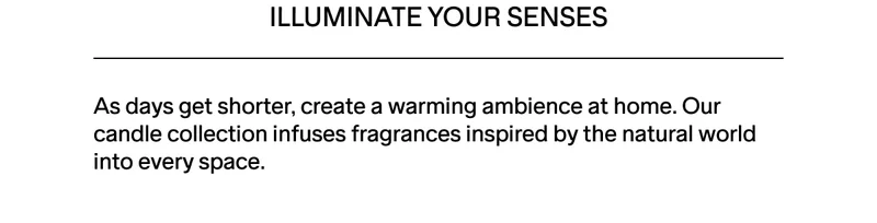 ILLUMINATE YOUR SENSES. SHOP CANDLES.