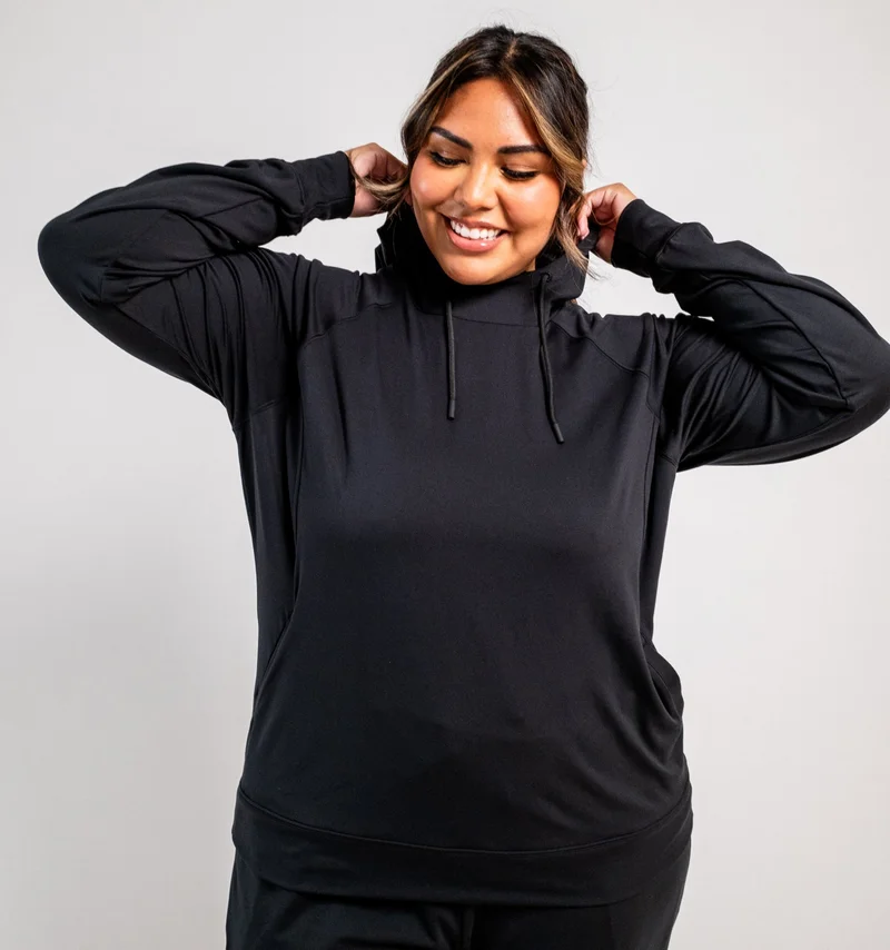 Image of Cozy Luxe Fitted Hoodie - Black