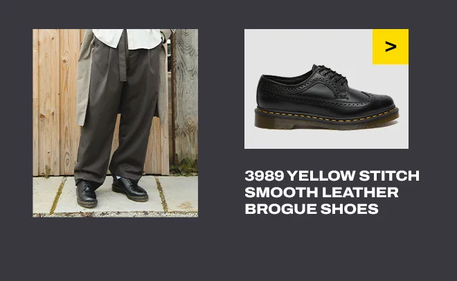 3989 Yellow Stitch Smooth Leather Brogue Shoes