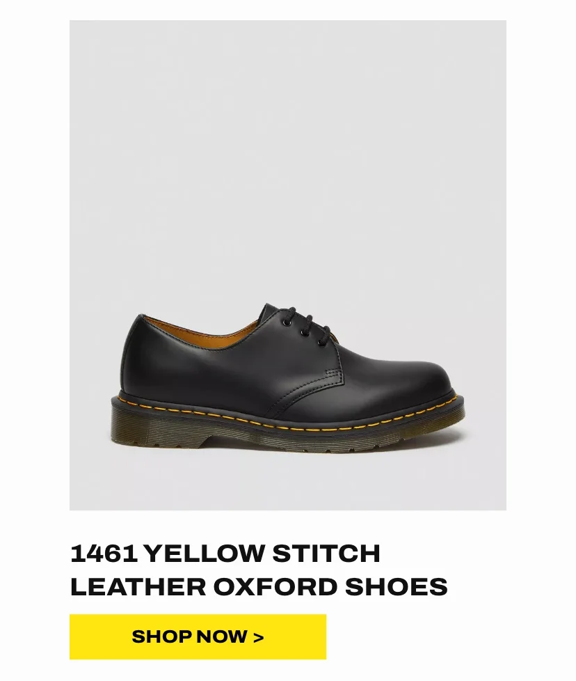 1461 YELLOW STITCH LEATHER OXFORD SHOES