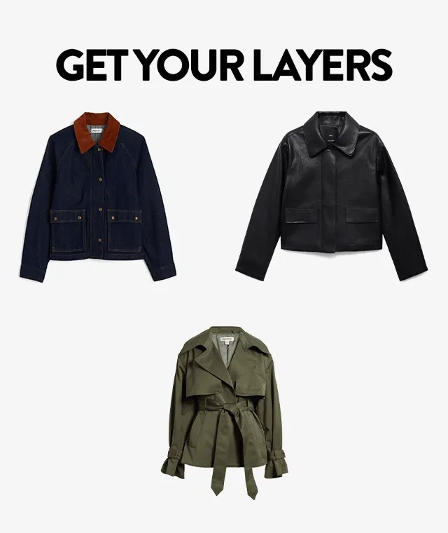 A barn jacket, trench coat, faux-leather jacket, cotton canvas jacket, waxed cotton rain jacket and quilted puffer.