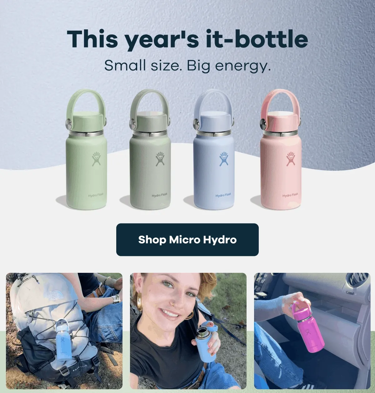 This year's it-bottle. Small size. Big energy. | Shop Micro Hydro