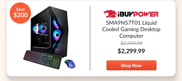 iBUYPOWER SMA9N57T01 Liquid Cooled Gaming Desktop Computer