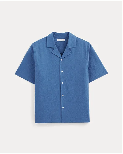 [Image]The Seersucker Resort Shirt | Soft Cobalt