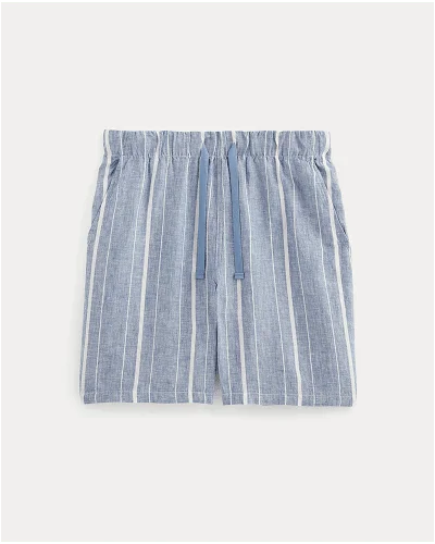 [Image]The Linen Easy Short | Dutch Blue / Bone