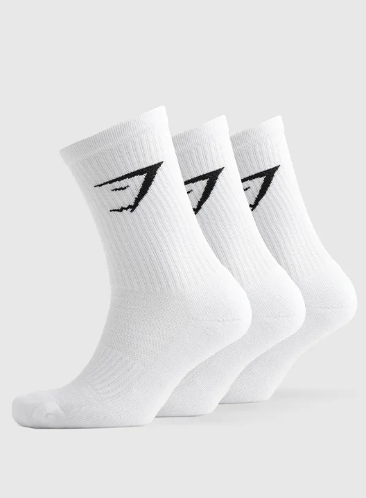 CREW SOCKS 3PK - White