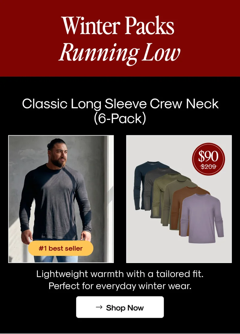 Classic Long Sleeve Crew Neck (6‑Pack)