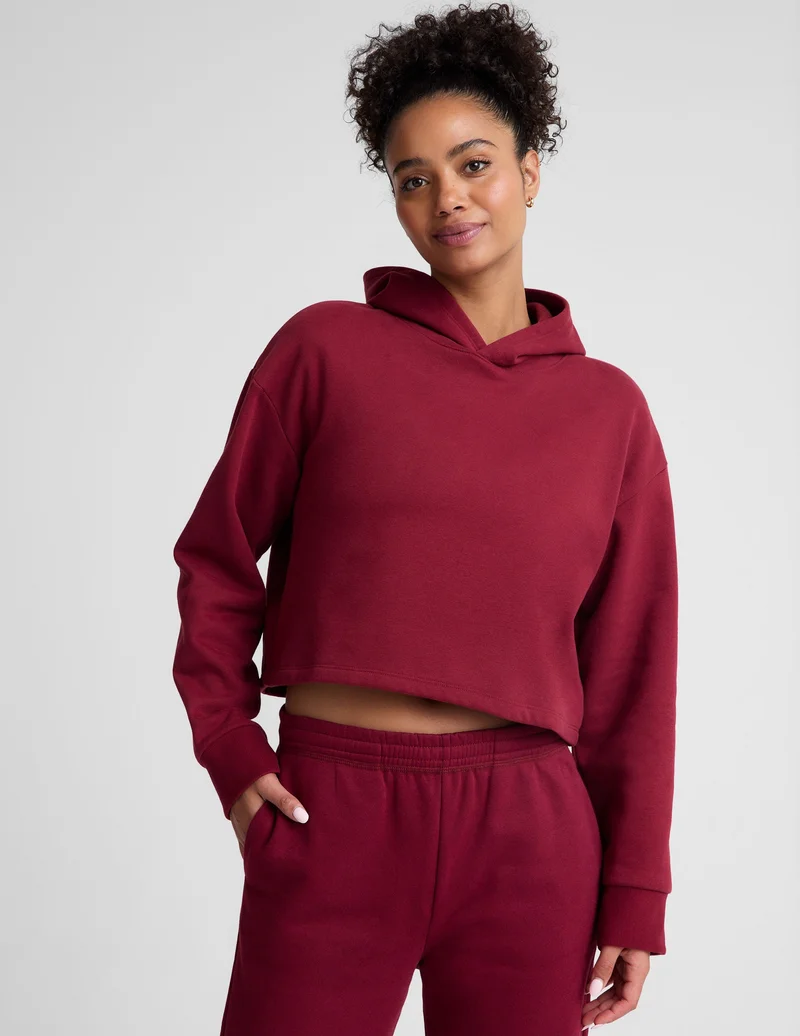 Image of LuxeFleece Happiness Cropped Hoodie
