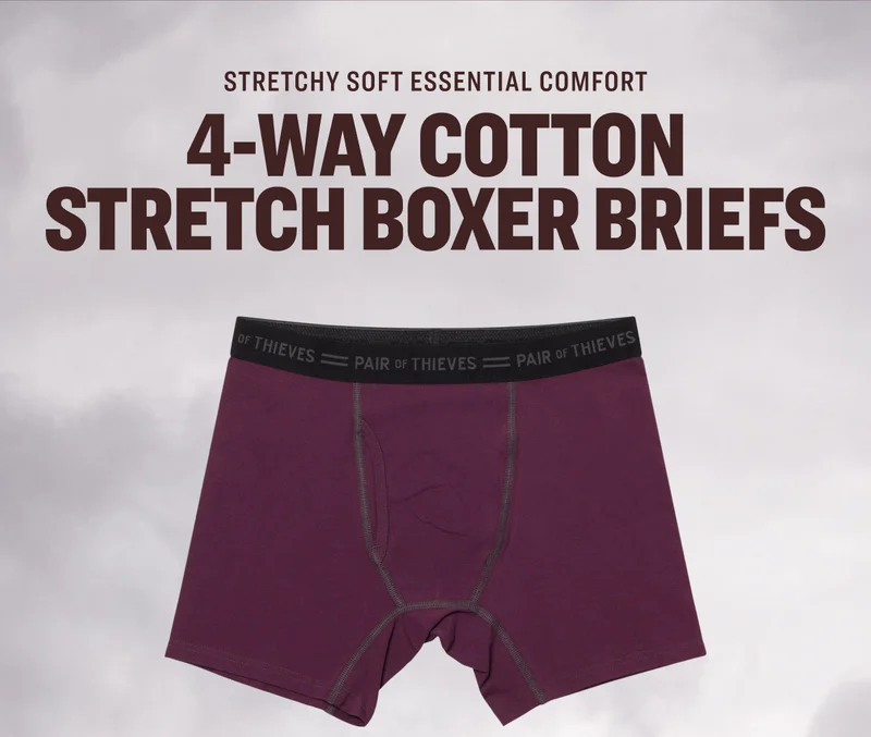 4-Way Cotton Stretch Boxer Briefs