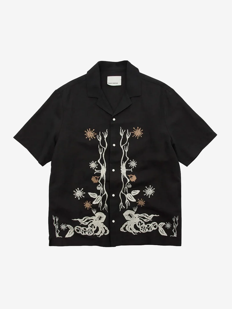 Image of Magic Castles Dancers Shirt - Charcoal Linen (Old)