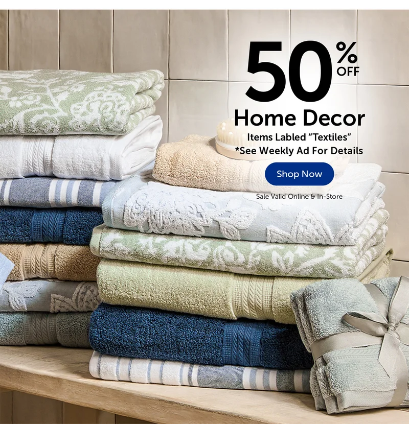 Home Decor - 50% Off Items Labeled Textiles