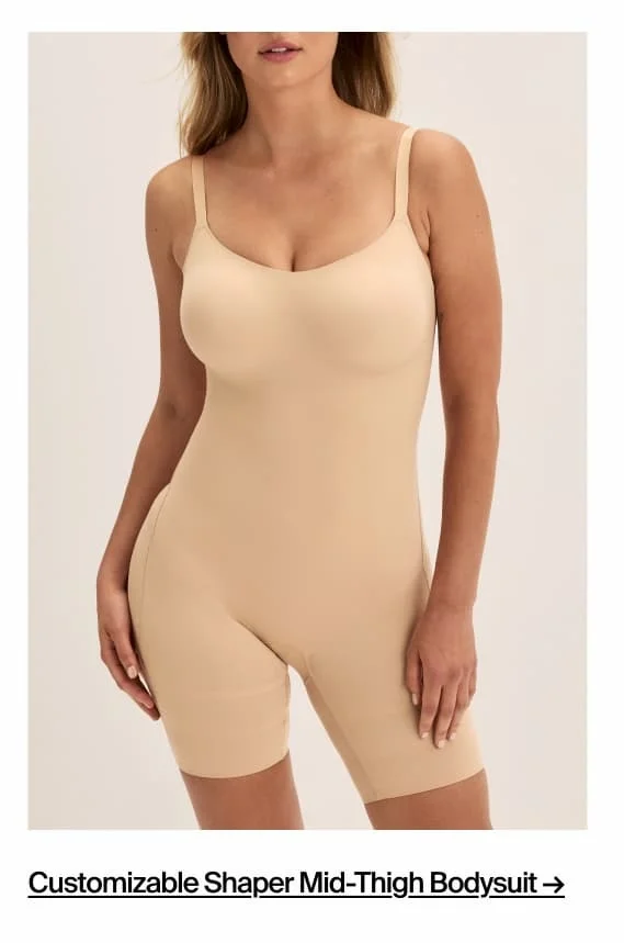 Customizeable Shaper Mid-Thigh Bodysuit ->