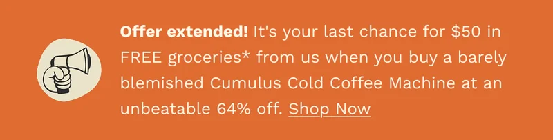 Offer extended! Cumulus Cold Coffee Machine