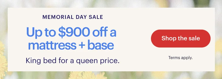 Up to $900 off a mattress + base