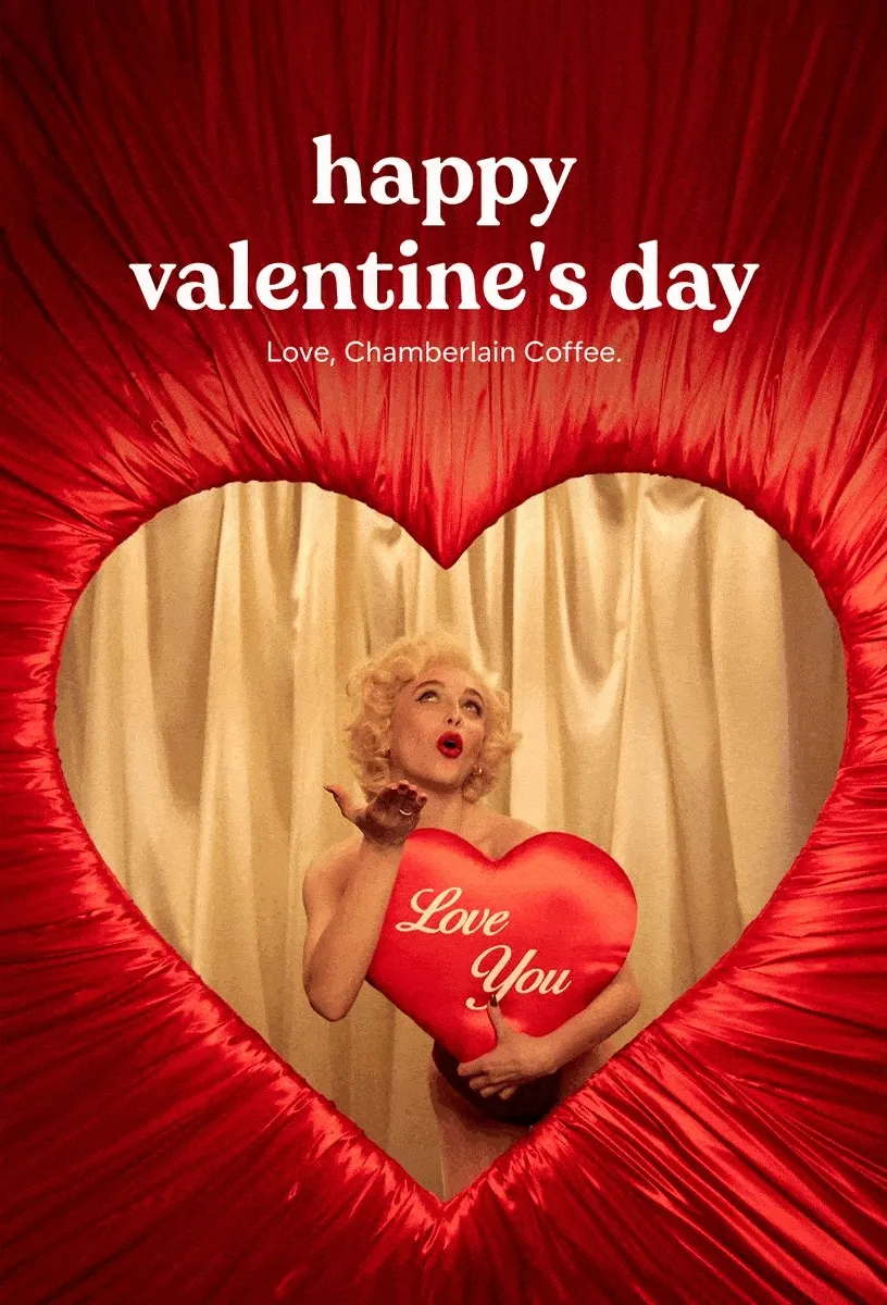 happy valentine's day love chamberlain coffee
