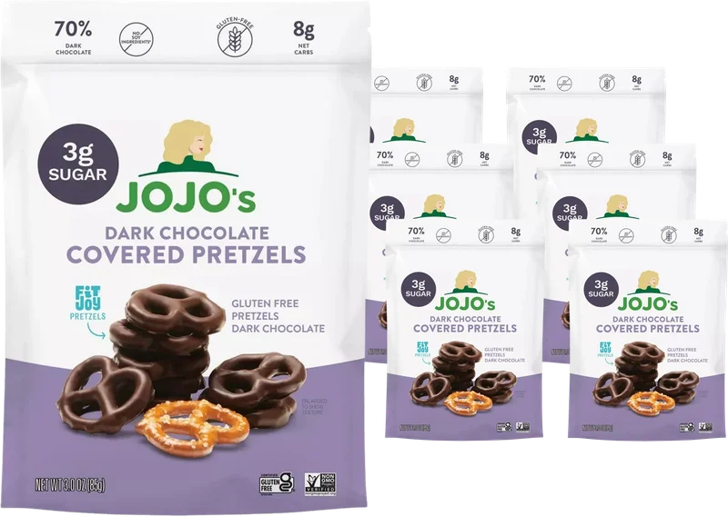 Image of JoJo's Dark Chocolate Candy Covered Pretzels (6 Pack)