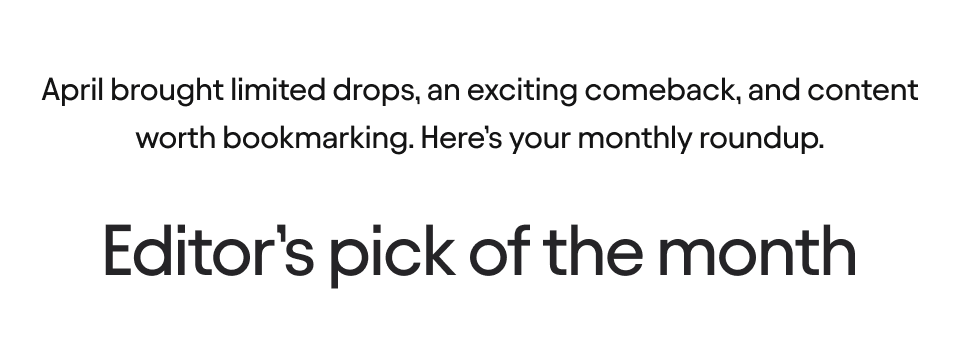 Your monthly roundup