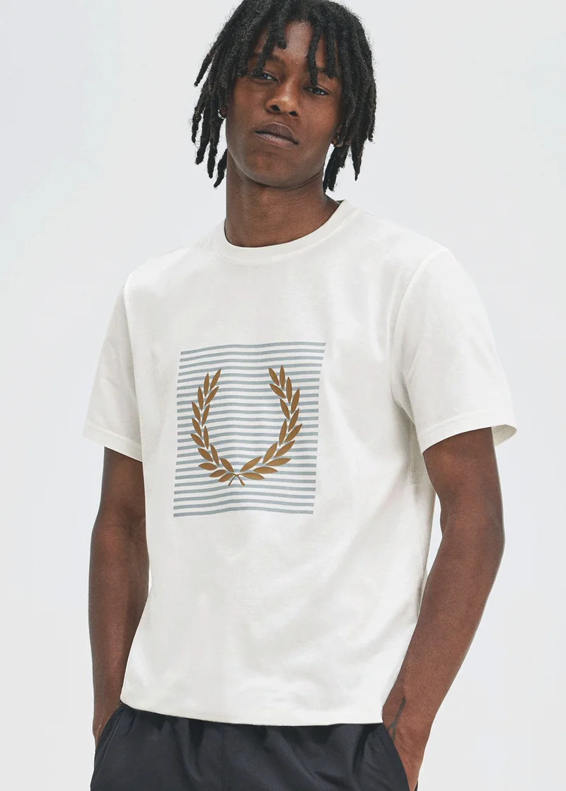 Male Model wearing Fred Perry T-Shirt