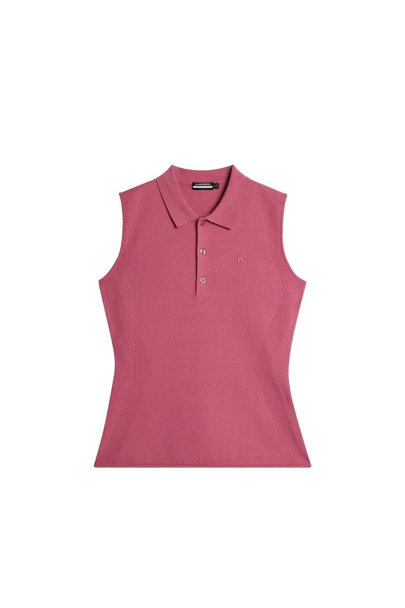 Image of Tanja Sleeveless Polo Shirt / Rose Wine