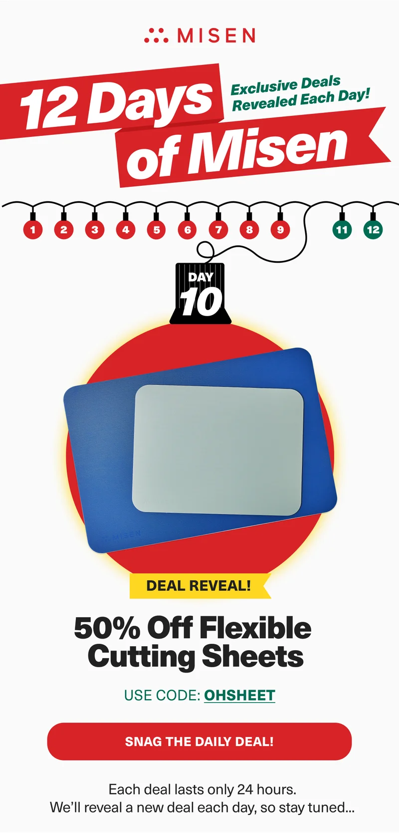12 days of exclusive deals! Day 10. Reveal: 50% Off Flexible Cutting Sheets - USE CODE: OHSHEET