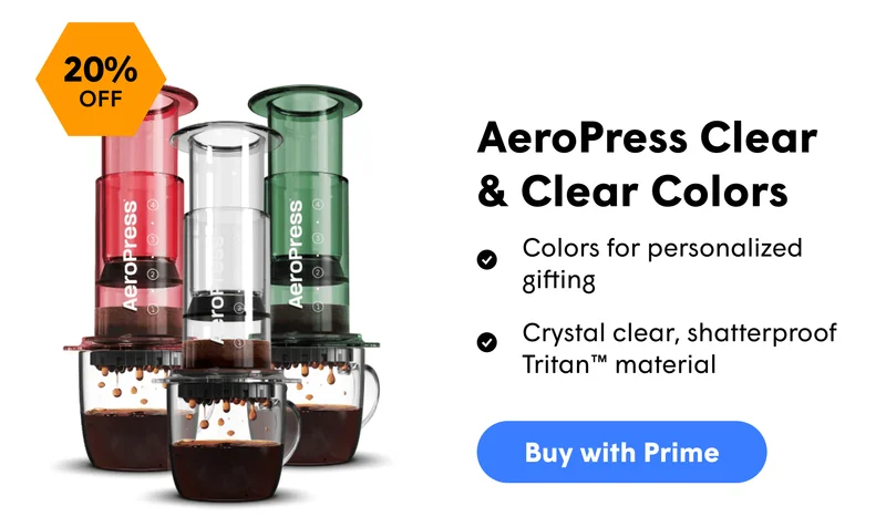 AeroPress Clear & Clear Colors Colors for personalized gifting Crystal clear, shatterproof Tritan™ material [BUY WITH PRIME]